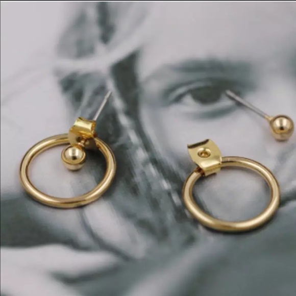 WILA Jewelry - Boho minimalist circle hoop gold earrings studs